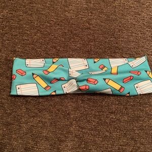 Notebook Paper and Pencil Knotted Headband